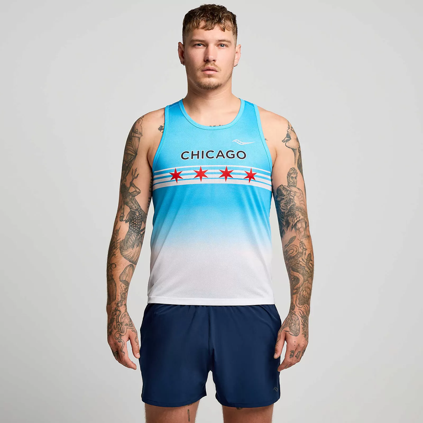 Tops<Saucony Chicago Stopwatch Graphic Singlet Chicago2024