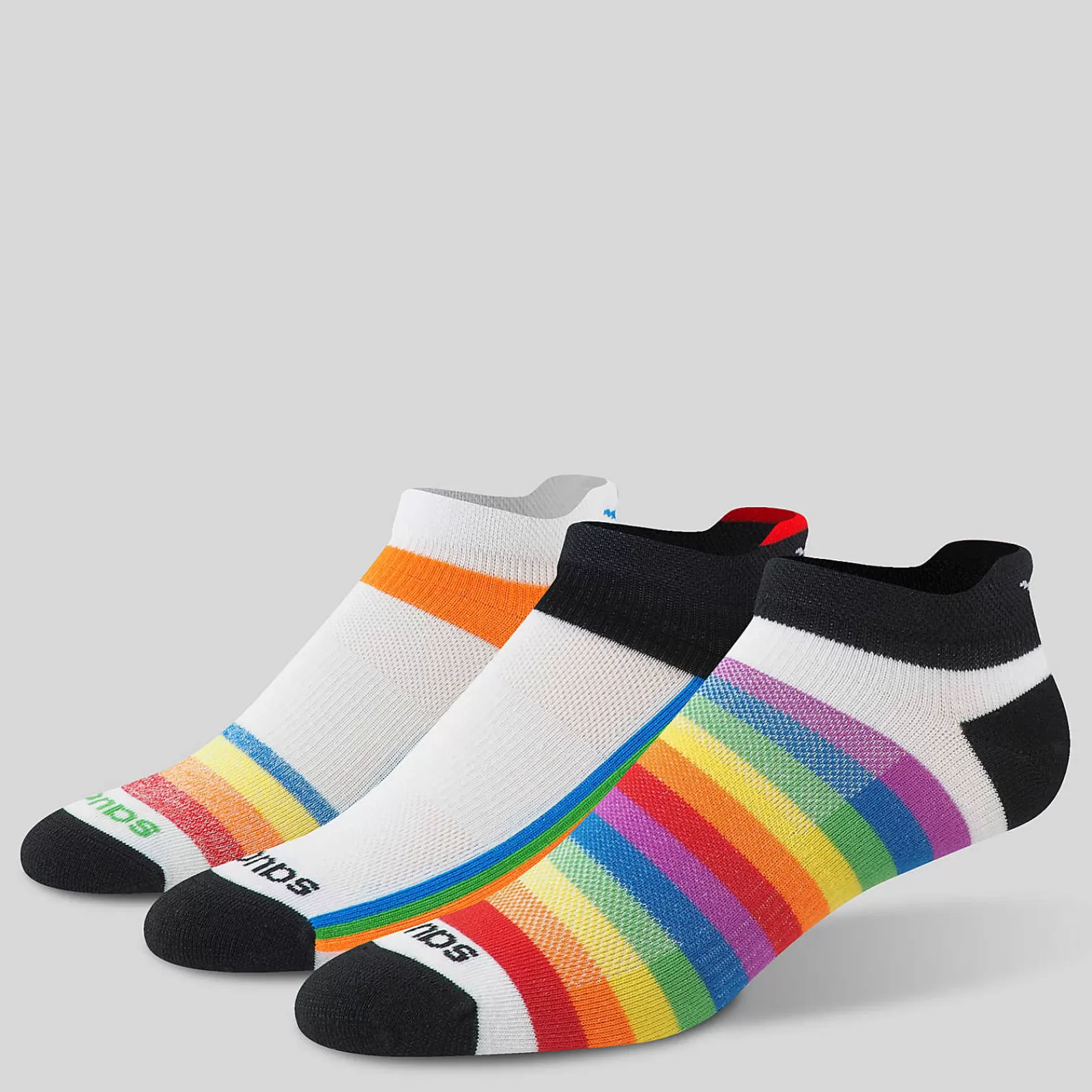 Accessories | Socks<Saucony Inferno Liteweight 3-Pack Socks Rainbow