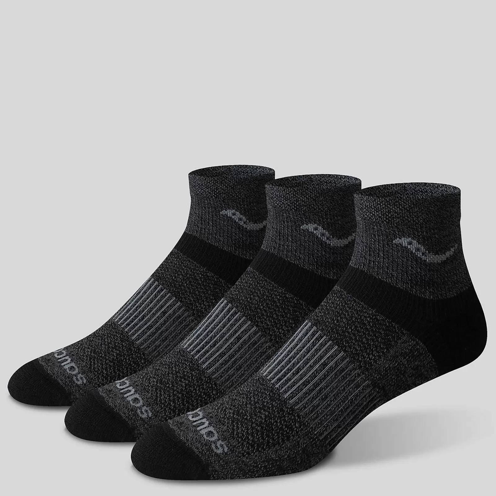 Socks | Socks<Saucony Inferno Merino Wool Blend Quarter 3-Pack Sock GreyMarl