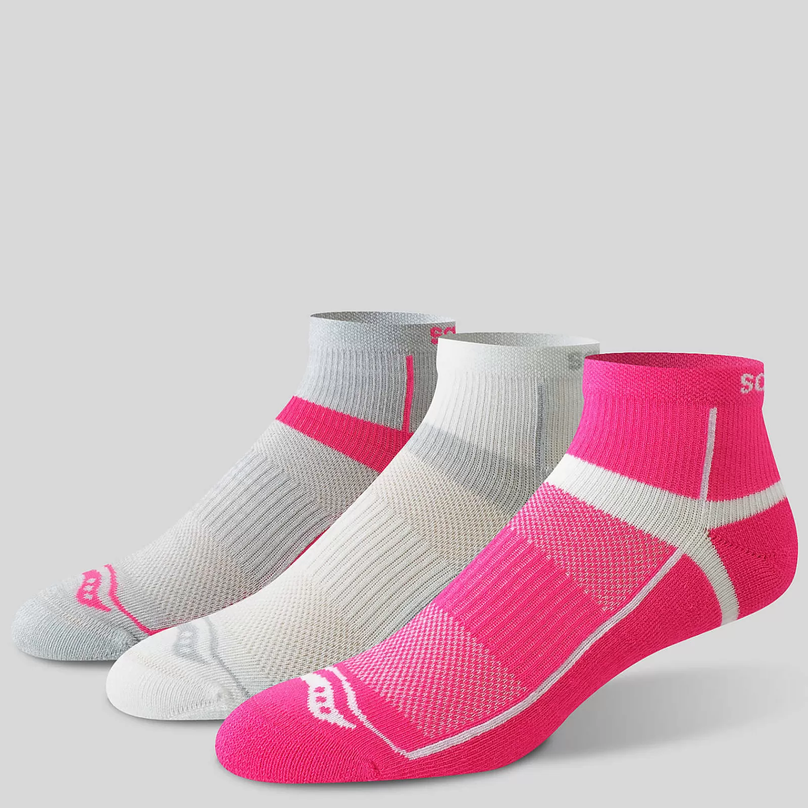 Socks<Saucony Inferno Quarter 3-Pack Socks BrightPink