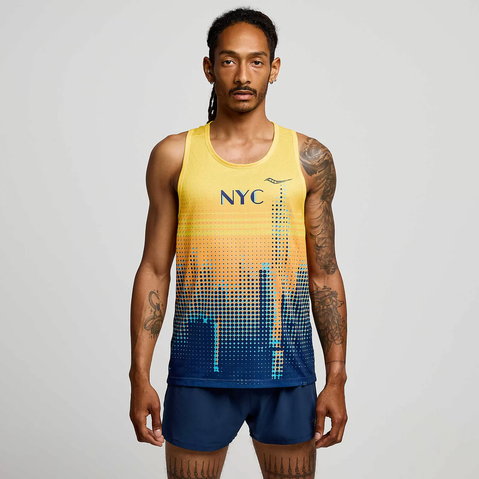 Tops<Saucony NYC Stopwatch Graphic Singlet NewYork2024