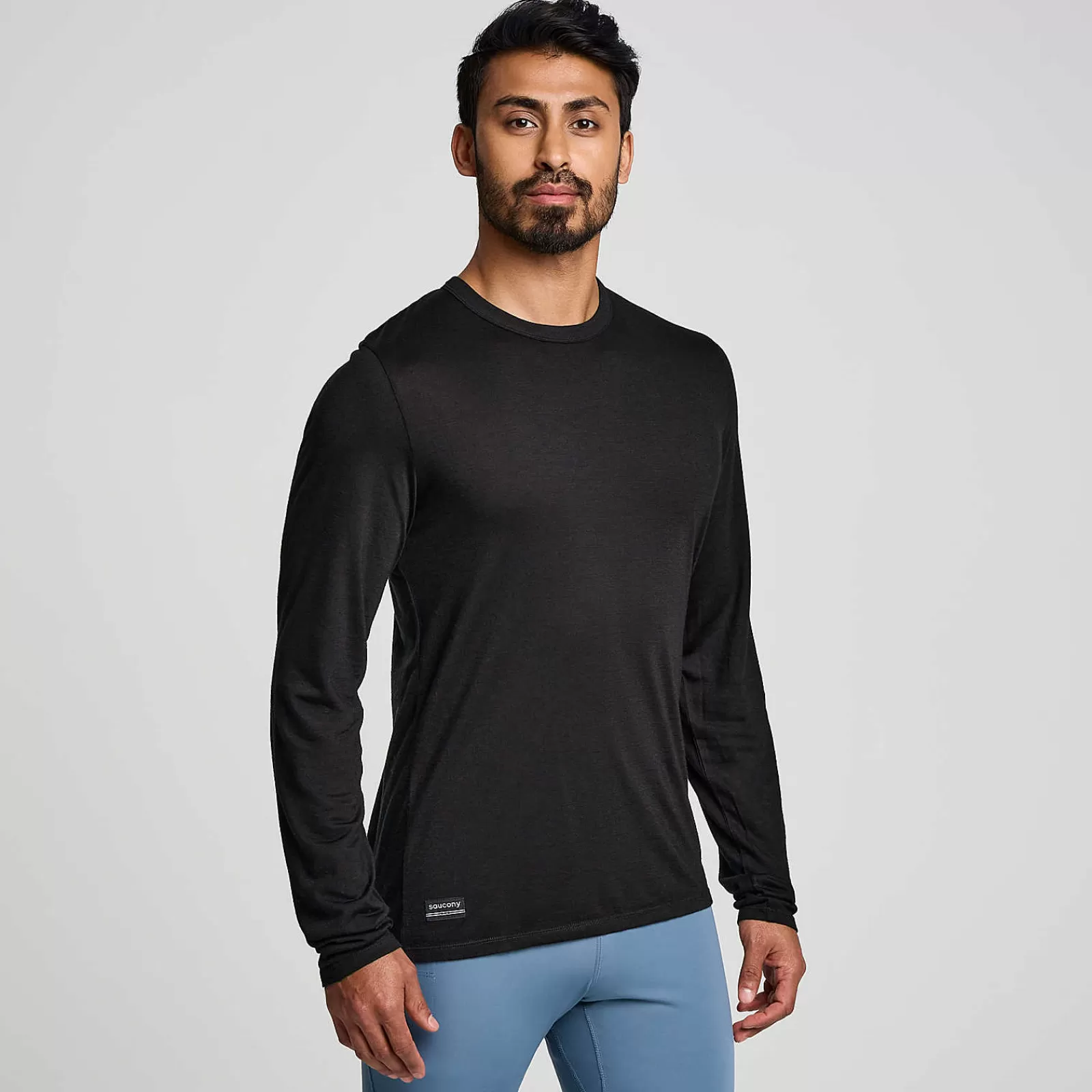 Tops<Saucony Peregrine Merino Long Sleeve Black