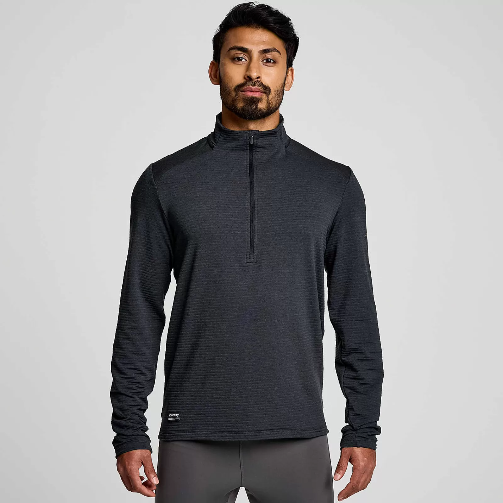 Tops<Saucony Triumph 3D 1/2 Zip BlackHeather